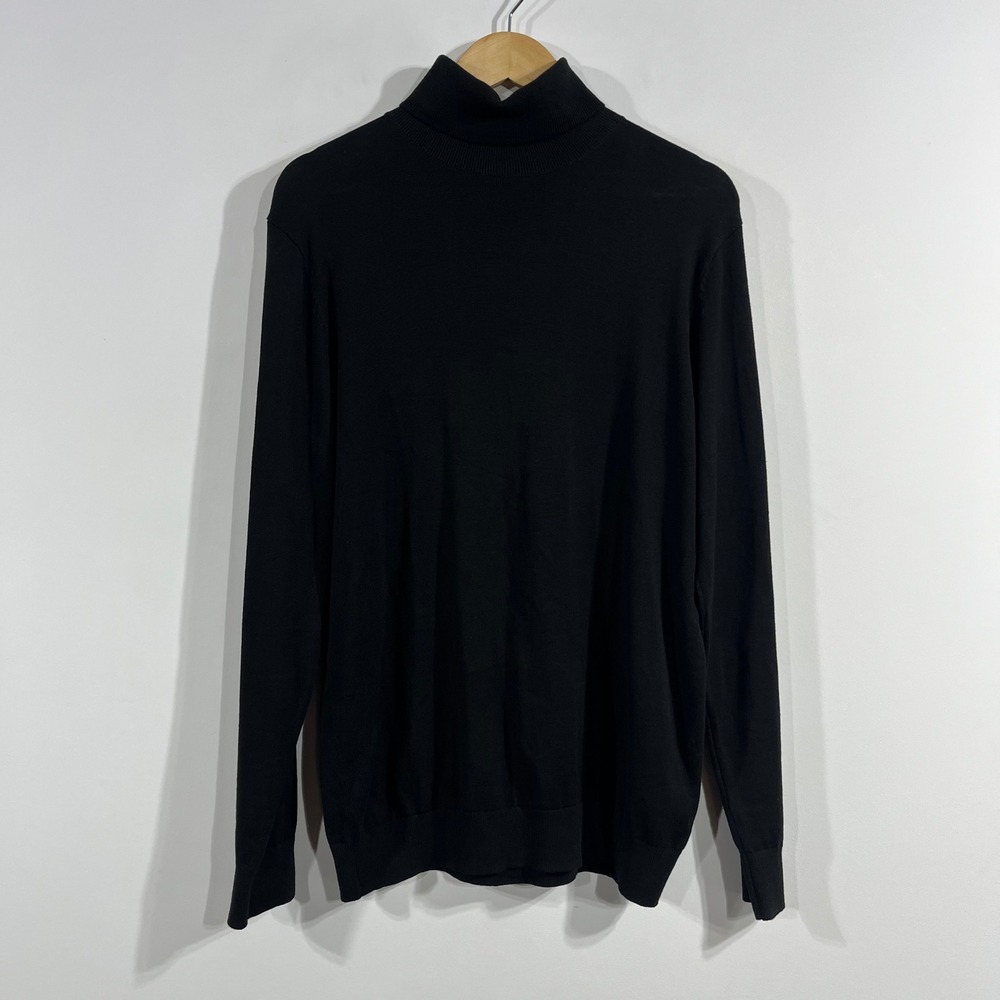 HM Old Money Preppy Quiet Luxury Turtleneck Sweater‎ Cotton Mens Medium Neutral